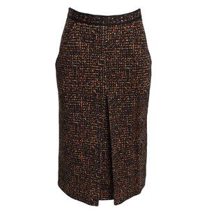 Leonard Paris Skirt Abstract Print Pleated High Waist Wool Blend